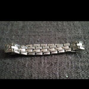 Stainless Steel Snake Chain Link Unisex 2-tone Silvertone Bracelet Band